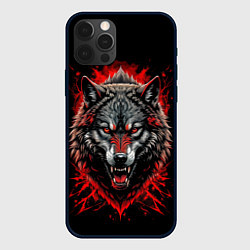Чехол для iPhone 12 Pro Max Морда волка в крови, цвет: 3D-черный