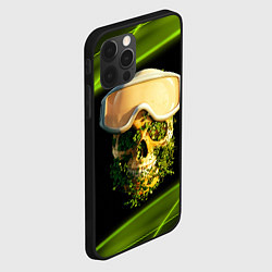 Чехол для iPhone 12 Pro Max Цветущий череп в горнолыжных очках, цвет: 3D-черный — фото 2