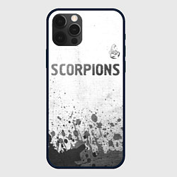 Чехол для iPhone 12 Pro Max Scorpions - white gradient посередине, цвет: 3D-черный