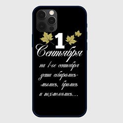 Чехол для iPhone 12 Pro Max 1 сентября - дети собирались, цвет: 3D-черный