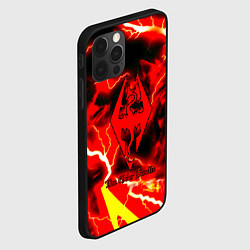 Чехол для iPhone 12 Pro Max Skyrim red storm logo, цвет: 3D-черный — фото 2