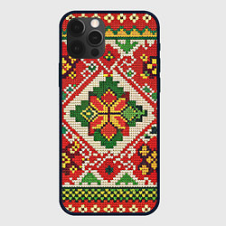 Чехол для iPhone 12 Pro Max Классические русские узоры и орнамент, цвет: 3D-черный