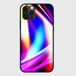 Чехол iPhone 12 Pro Max Неоновые лучи абстракция