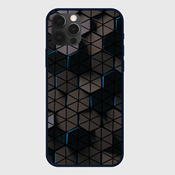 Чехол для iPhone 12 Pro Max Соты из треугольников, цвет: 3D-черный