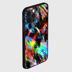 Чехол для iPhone 12 Pro Max Цветные краски абстракция, цвет: 3D-черный — фото 2