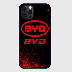 Чехол для iPhone 12 Pro Max BYD - red gradient, цвет: 3D-черный