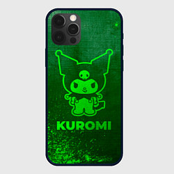 Чехол для iPhone 12 Pro Max Kuromi - green gradient, цвет: 3D-черный