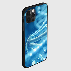 Чехол для iPhone 12 Pro Max Днк в синем свечении, цвет: 3D-черный — фото 2