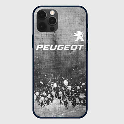 Чехол для iPhone 12 Pro Max Peugeot - grey gradient посередине, цвет: 3D-черный