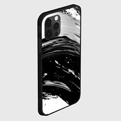 Чехол для iPhone 12 Pro Max Черно-белая абстракция - гранж чернила, цвет: 3D-черный — фото 2