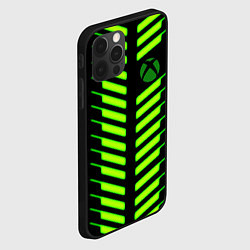 Чехол для iPhone 12 Pro Max Xbox green line, цвет: 3D-черный — фото 2