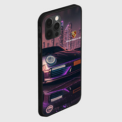 Чехол для iPhone 12 Pro Max Porshe neon city, цвет: 3D-черный — фото 2
