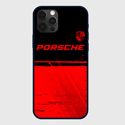 Чехол iPhone 12 Pro Max Porsche - red gradient посередине