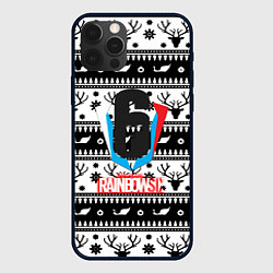 Чехол для iPhone 12 Pro Max Rainbow six winter pattern, цвет: 3D-черный