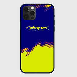 Чехол iPhone 12 Pro Max Cyberpunk 2077 краски жёлтые