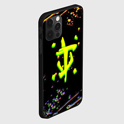 Чехол для iPhone 12 Pro Max Doom кислотное лого глитч, цвет: 3D-черный — фото 2