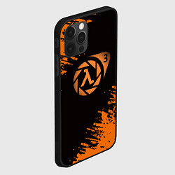 Чехол для iPhone 12 Pro Max Half life 3 краски оранжевые, цвет: 3D-черный — фото 2
