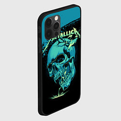 Чехол для iPhone 12 Pro Max Metallica - молния пробивает череп, цвет: 3D-черный — фото 2