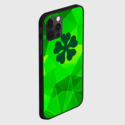 Чехол для iPhone 12 Pro Max Black Clover green poly, цвет: 3D-черный — фото 2