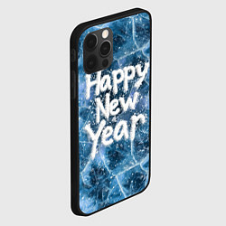 Чехол для iPhone 12 Pro Max Happy New year with snow on ice, цвет: 3D-черный — фото 2