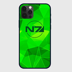 Чехол для iPhone 12 Pro Max Mass Effect green poly, цвет: 3D-черный