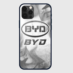 Чехол для iPhone 12 Pro Max BYD - white gradient, цвет: 3D-черный