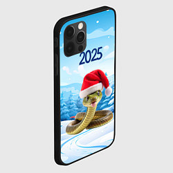 Чехол для iPhone 12 Pro Max Змейка в новогодней шапке 2025, цвет: 3D-черный — фото 2