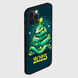 Чехол для iPhone 12 Pro Max Змея ёлка 2025, цвет: 3D-черный — фото 2