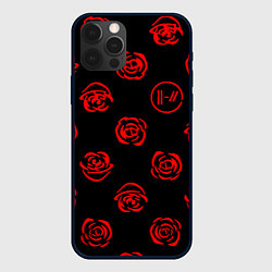 Чехол для iPhone 12 Pro Max Twenty one pilots rose pattern, цвет: 3D-черный