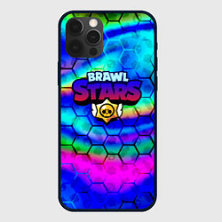 Чехол iPhone 12 Pro Max Brawl stars neon gradient