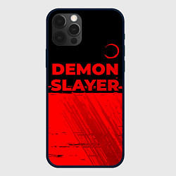 Чехол iPhone 12 Pro Max Demon Slayer - red gradient посередине