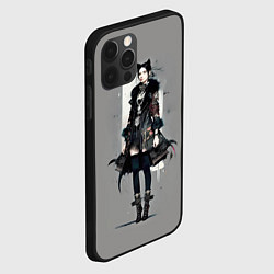 Чехол для iPhone 12 Pro Max Girl cat fashionista - ai art fantasy, цвет: 3D-черный — фото 2