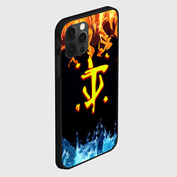 Чехол для iPhone 12 Pro Max Doom огонь и вода лого, цвет: 3D-черный — фото 2