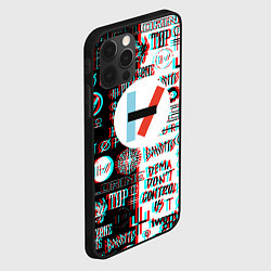 Чехол для iPhone 12 Pro Max Twenty one pilots glitch pattern, цвет: 3D-черный — фото 2