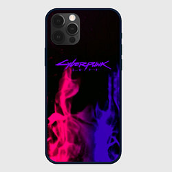 Чехол для iPhone 12 Pro Max Cyberpunk 2077 neon flame, цвет: 3D-черный