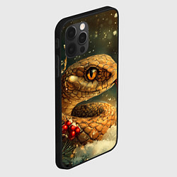 Чехол для iPhone 12 Pro Max Новогодняя змея у елки, цвет: 3D-черный — фото 2