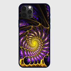 Чехол для iPhone 12 Pro Max Fractal illusion steel, цвет: 3D-черный