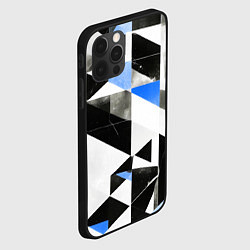 Чехол для iPhone 12 Pro Max Black and blue abstraction on a white background, цвет: 3D-черный — фото 2