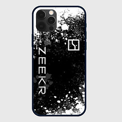 Чехол для iPhone 12 Pro Max Zeekr - белый брызги, цвет: 3D-черный