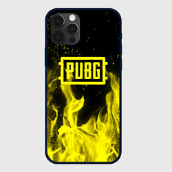 Чехол iPhone 12 Pro Max PUBG fire yellow