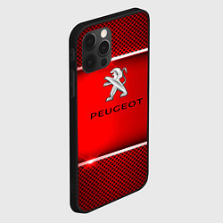 Чехол для iPhone 12 Pro Max Peugeot metal steel, цвет: 3D-черный — фото 2