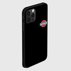 Чехол для iPhone 12 Pro Max Nissan logo steel, цвет: 3D-черный — фото 2