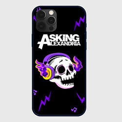 Чехол для iPhone 12 Pro Max Asking Alexandria неоновый череп, цвет: 3D-черный