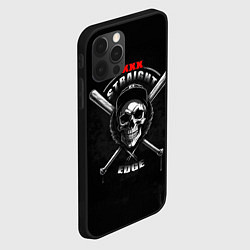 Чехол для iPhone 12 Pro Max Straight edge череп с битами, цвет: 3D-черный — фото 2