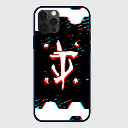 Чехол для iPhone 12 Pro Max Doom hexagon glitch color, цвет: 3D-черный