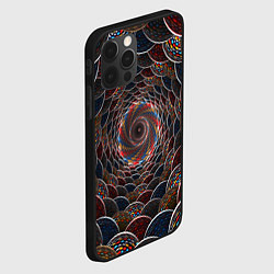Чехол для iPhone 12 Pro Max Оптические волны абстракция, цвет: 3D-черный — фото 2