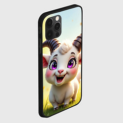 Чехол для iPhone 12 Pro Max Козлёнок на лугу, цвет: 3D-черный — фото 2