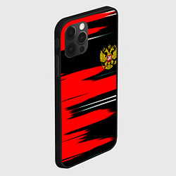 Чехол для iPhone 12 Pro Max Россия полосы краски, цвет: 3D-черный — фото 2