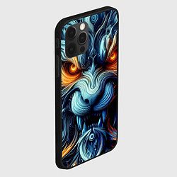 Чехол для iPhone 12 Pro Max Морда свирепого льва - ирезуми, цвет: 3D-черный — фото 2