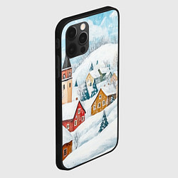 Чехол для iPhone 12 Pro Max Деревенские новогодние домики, цвет: 3D-черный — фото 2